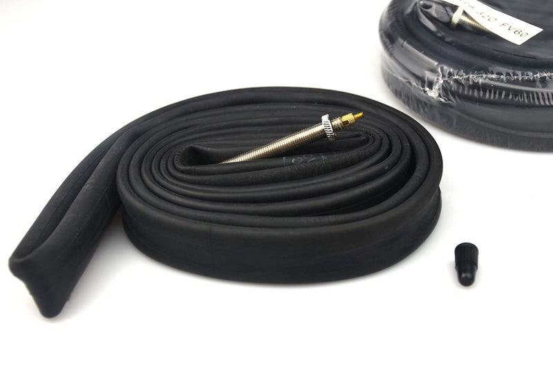 FANSPRO 2 حزمة من الأنابيب الداخلية لدراجة الطريق 700 × 28-32c، صمام بريستا 60 مم، أنبوب داخلي بوتيل عالي الجودة مع رافعتين للإطارات - Image 3
